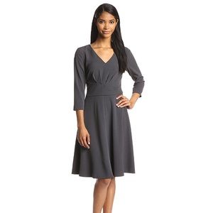 Anne Klein charcoal gray tailored swing dress NWT